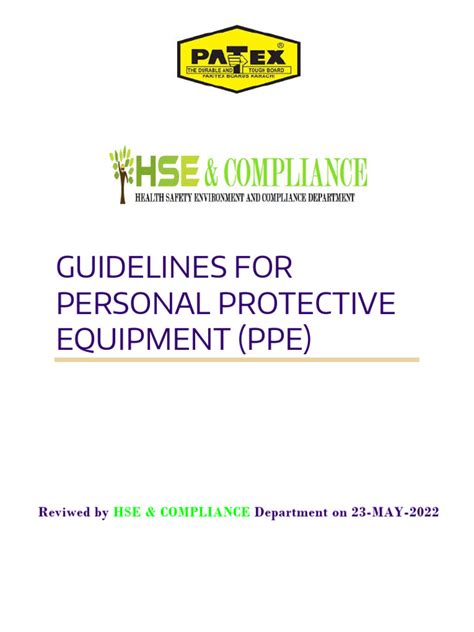 Ppe Guidelines Pdf Personal Protective Equipment Occupational