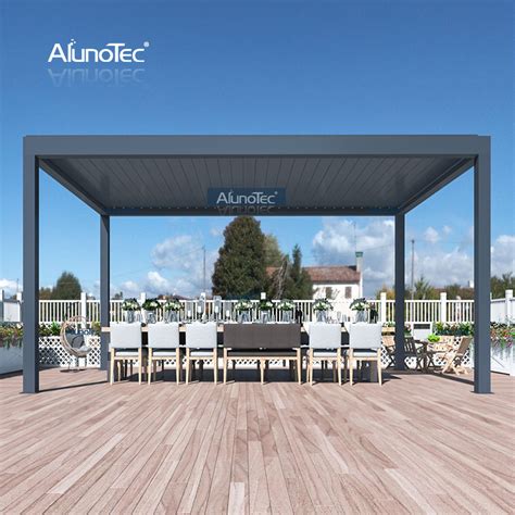 Alunotec Adjustable Louvre Roof Awnings Gazebo Motorized Louvered