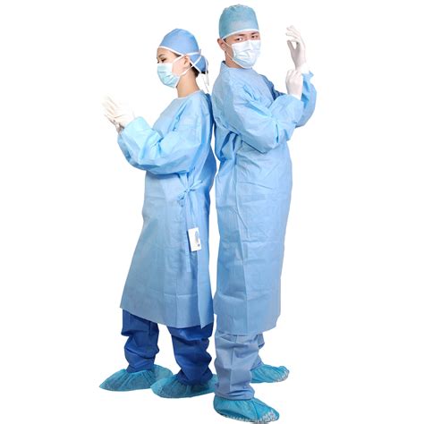 Blue Anti Blood Sms Reinforced Sterile Surgical Gown China Reinforced