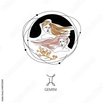 Zodiac Sign Gemini The Symbol Of The Astrological Horoscope Wall Stickers Naked Minimalism