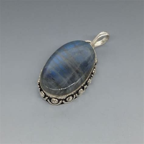 Large Labradorite And Sterling Silver Pendant