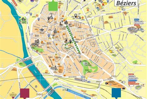 B Ziers Tourist Map Ontheworldmap