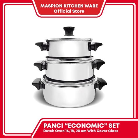 Jual MASPION DUTCH OVEN EKONOMIS 6 PCS SET Panci Set Stainless Steel