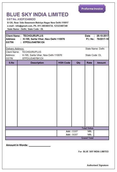 How To Create A Proforma In Excel Excel Templates