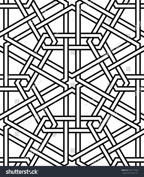 Interlocked Geometric Pattern Interlaced Seamless Vector Stock Vector