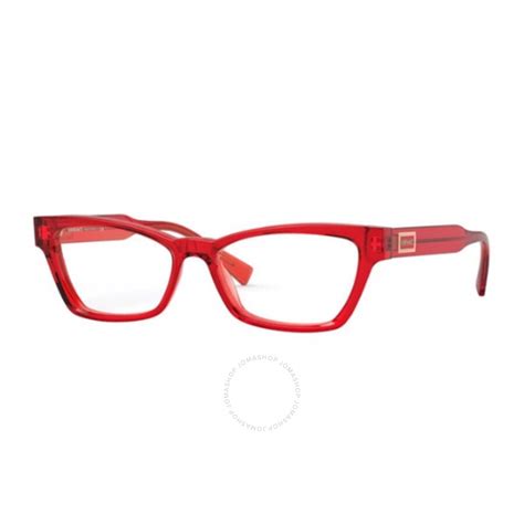 Versace Ladies Red Rectangular Eyeglass Frames Ve3275 5323 51