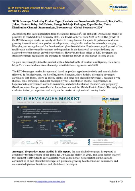 Ppt Ready To Drink Rtd Beverage Market Research Powerpoint