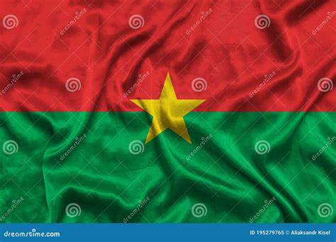 Burkina Faso National Flag Background With Fabric Texture Flag Of