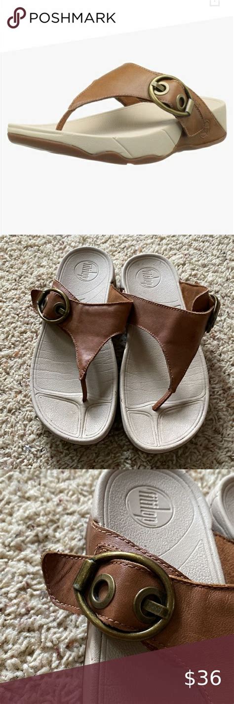 Fitflop Hooper Brown Leather Toe Thong Sandals Toe Thong Sandals