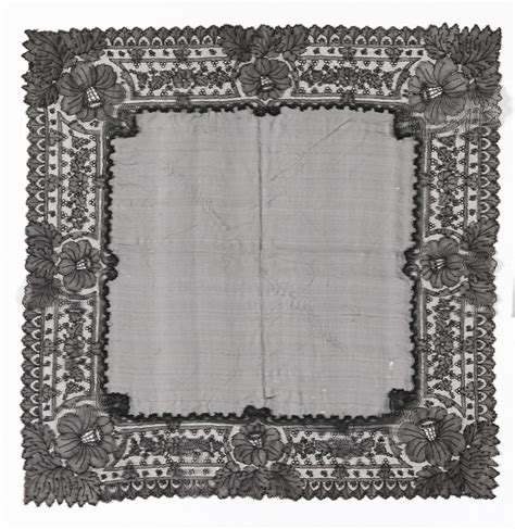 Black Handkerchief With A Sheer Center Center Field And A Deep Border