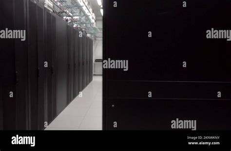 Cloud Data Server Panels In A Server Room Of A Data Center Stock Video