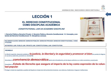 Tema 1 Pdf Constitucional 1 LecciÓn 1 El Derecho Constitucional Como Disciplina AcadÉmica