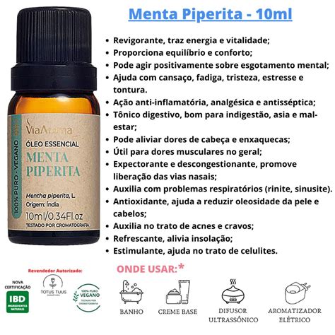 Leo Essencial De Menta Piperita Ml Via Aroma Totus Tuus Cosm Ticos