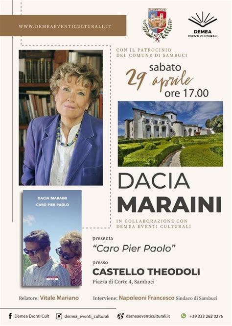 Dacia Maraini A Sambuci Presenta Il Libro Dedicato A Pasolini Confinelive