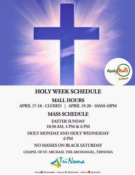 Trinoma Ayala Malls Holy Week Mall Hours And Schedule Iamjammed