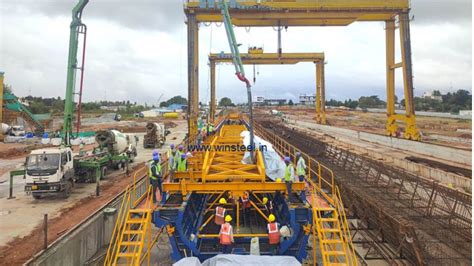 Countrys First 31 Meter U Girder Successfully Cast For Bangalore Sub