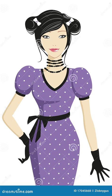 Girl In Purple Stock Vector Illustration Of Girl Lady 17045668