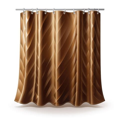 Premium Vector Brown Color Shower Curtain 3d Vector White Background Iso