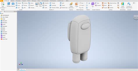 I tried my best to 3d model a crewmate if any of yall have inventor I'd ...