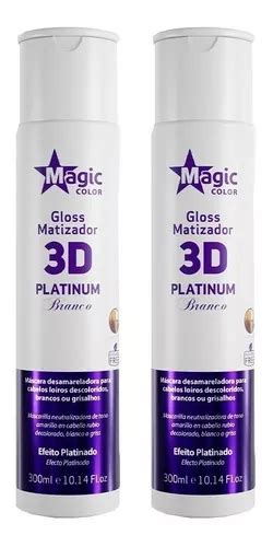 02 Magic Color Gloss Matizador 3d Platinum Branco 300ml Frete Grátis