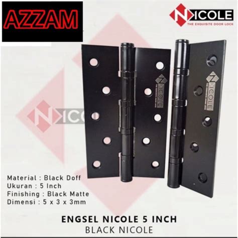 Jual Promo Engsel Inc Inch Black Hitam Stanlis Tebal Engsel