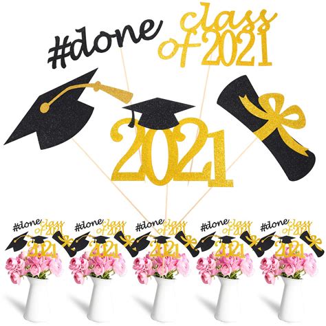 Buy 30 Pieces Large Glitter Graduation Centerpiece Sticks 2022 Congrats