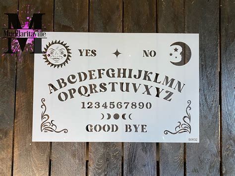 S0832 Ouija Board Stencil Muddaritaville Studio