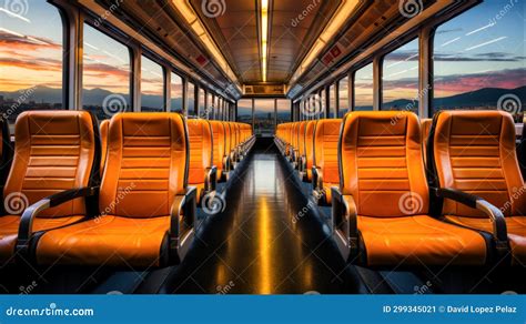 Bus Inside With All Seats Emptygenerative Ai Stock Illustration