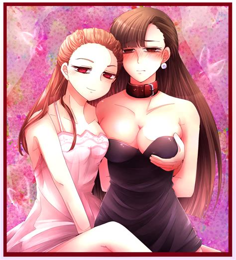 Rule 34 2girls Ace Attorney Bangs Bare Shoulders Black Dress Blush