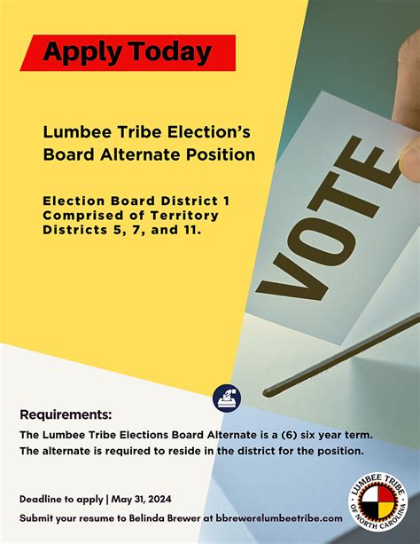 Apply Today For The Lumbee Tribe Elections Board Alternate Position