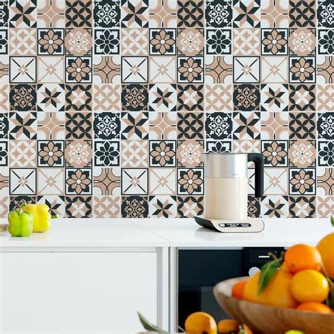 Papel De Parede Adesivo Azulejo Portugu S Preto Marrom M Mercadolivre