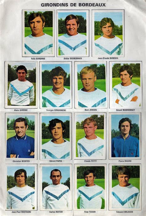 GIRONDINS De BORDEAUX 1970 71 By Ageducatifs THE VINTAGE FOOTBALL CLUB