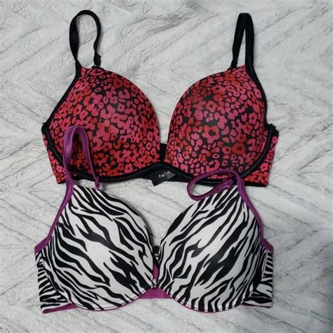 Womens Nwot 36d Tshirt Bras 2 Pack Zebra Print Bra Rampage Animal In