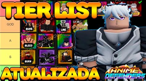 TIER LIST DOS MELHORES PERSONAGENS ANIME DEFENDERS YouTube