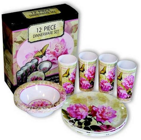 Motorhead Products Floral 12 Piece Dinnerware Set