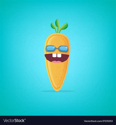 Funny Cartoon Carrot Character Royalty Free Vector Image