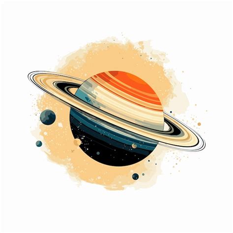 Premium Psd Saturn Solar System Fantasy Graphical Style Illustration