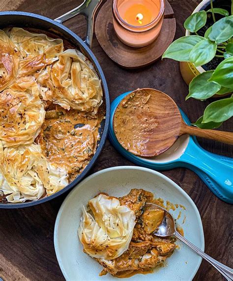 Creamy Curried Fish and Spinach Pie with Crispy Phyllo Topping