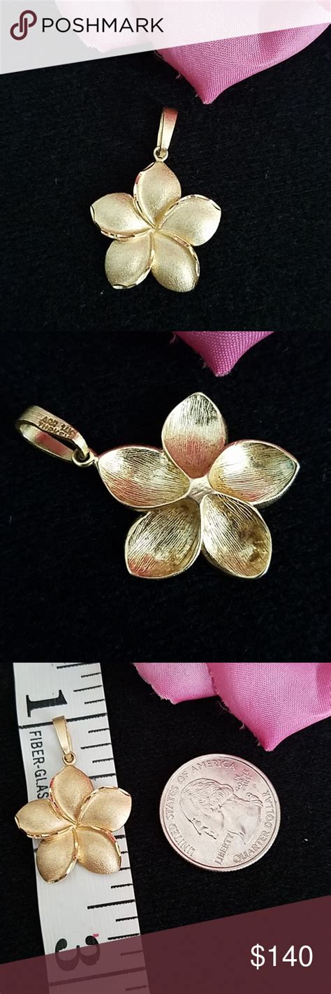 On Hold Beautiful 14k Plumeria Charm Hawaii Jewelry Flower