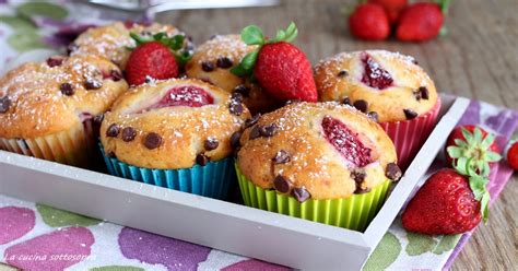 Muffin Alle Fragole E Gocce Di Cioccolato La Cucina Sottosopra