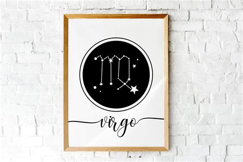 Virgo Zodiac Sign Wall Art Digital Download Zodiac Home Etsy