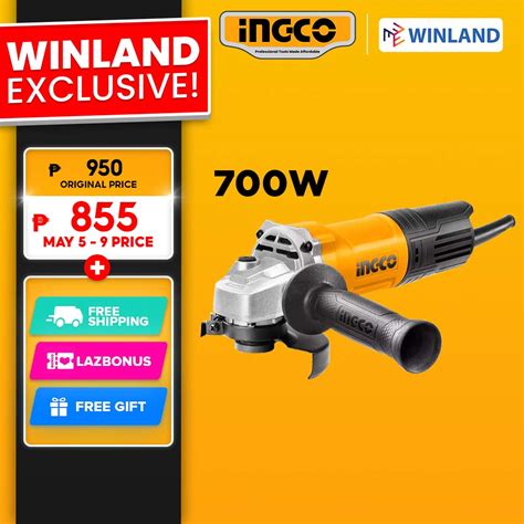 Ingco By Winland Electric Angle Grinder W W Power Tool Ing Ss