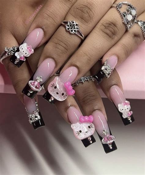 Hello Kitty Valentines Day Nails Acrylic