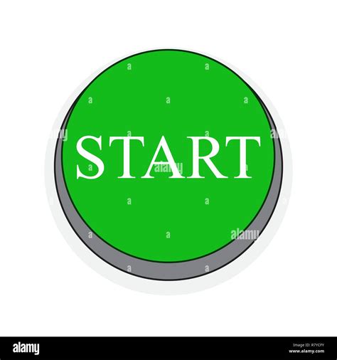 Start Button In Flat Style Vector Illustration Green Start Button