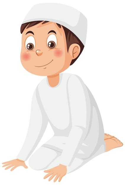 Premium Vector Muslim Man Praying Cartoon Character