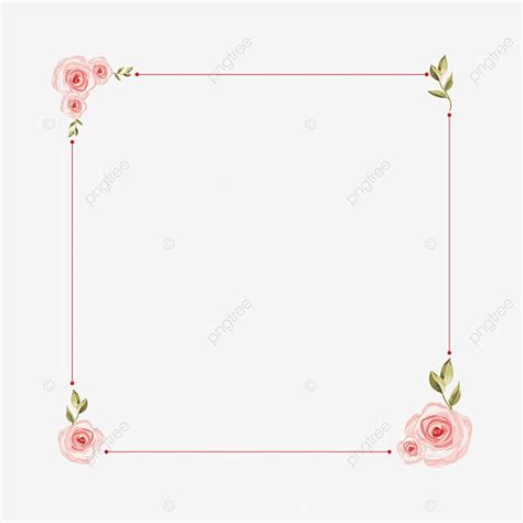 Moldura Quadrada De Flores Com Rosas Png Rosa Rosa Flor Imagem Png E Vetor Para Download