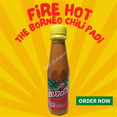 The Borneo Chili Padi Fire Hot 180g Cili Paling Pedas Dari Negeri Di