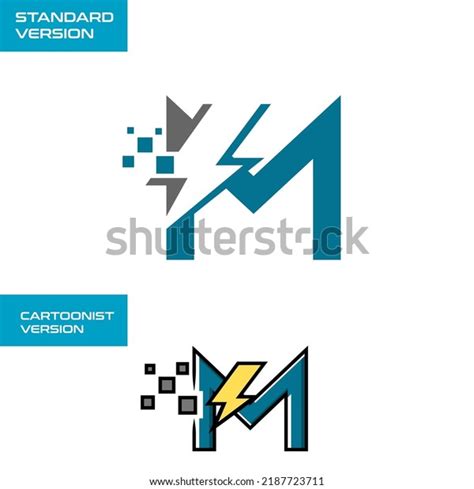 Flash Tech Logo Letter M Template Stock Vector Royalty Free