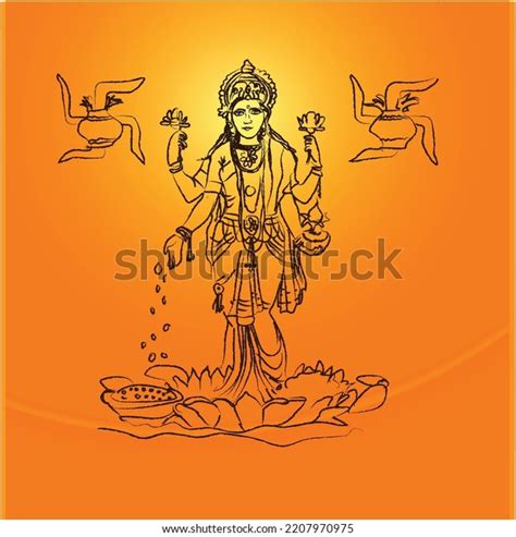 Maha Laxmi Maa Diwali Aarti Puja Stock Vector (Royalty Free) 2207970975 ...