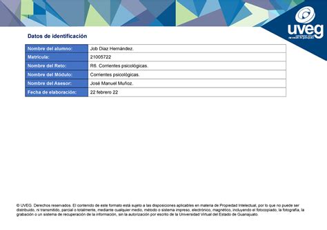 Diaz Job R U Desarrollo Humano Uveg Datos De Identificaci N